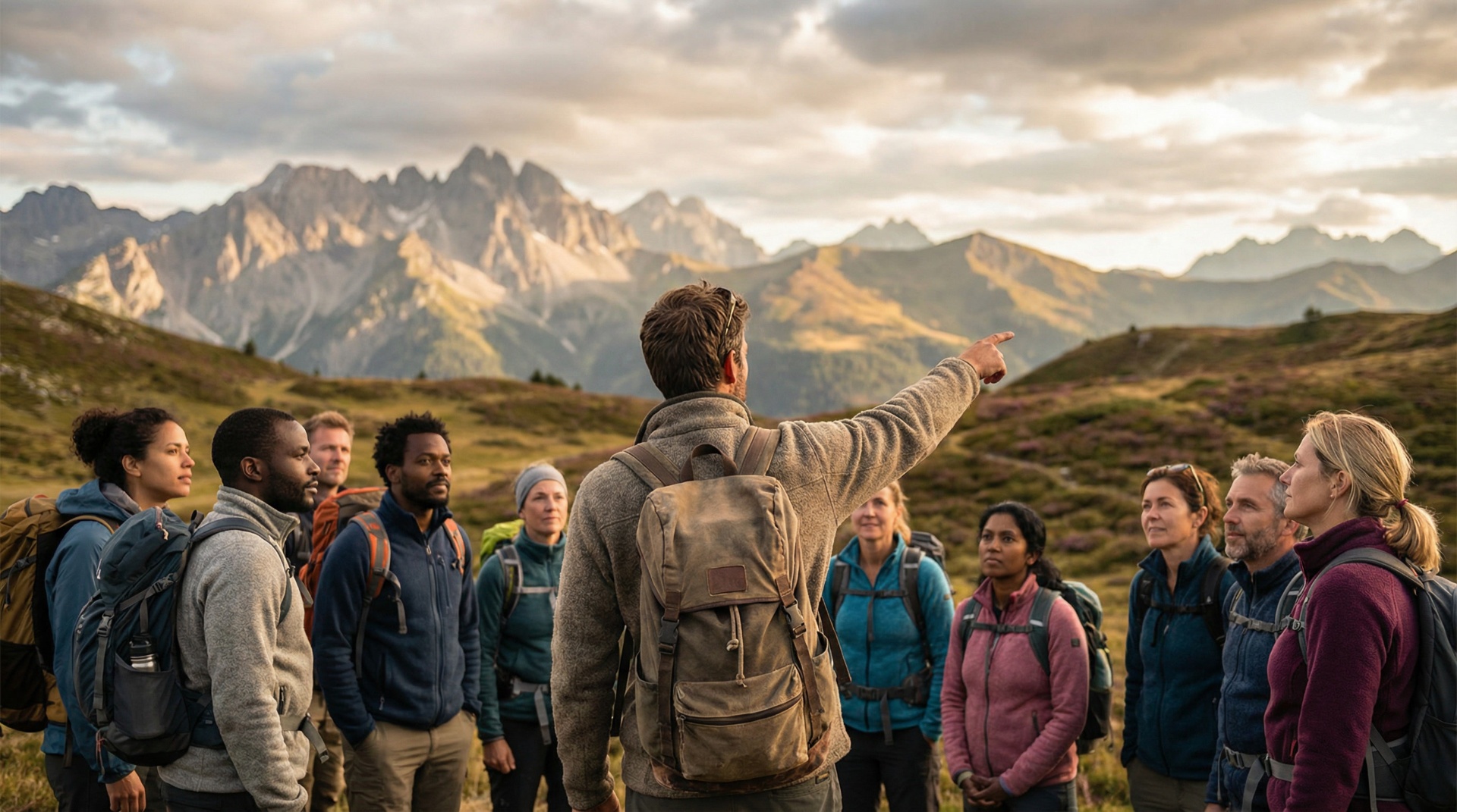 Trail Leader leading a hiking group