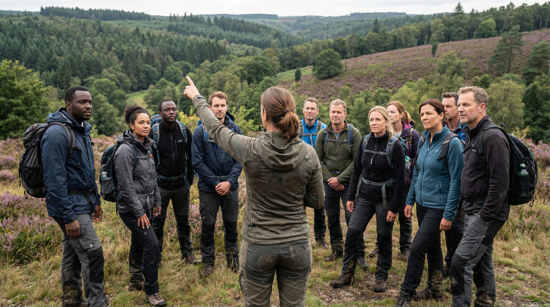 Trail Leader explaining to a group